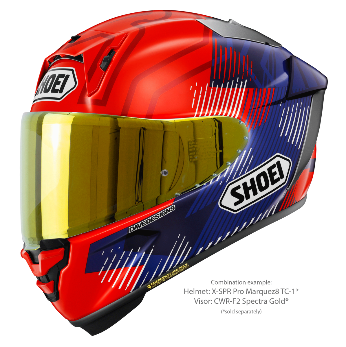 Visor (CWR-F2PN) Spectra Gold | NXR 2 | Full Face Helmets | Visors | SHOEI  - SHOP