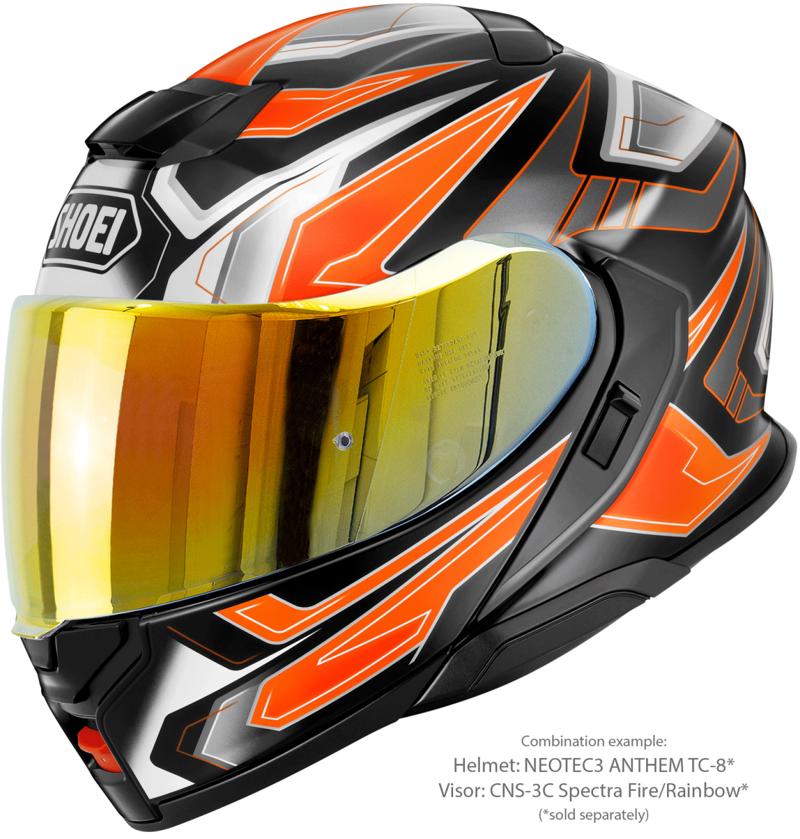 Visor (CNS-3C) Spectra Fire Orange | Neotec3 | Flip Up Helmets