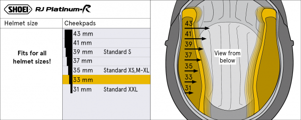 Wangenpolster 33mm (JW/MLT/RJPL)