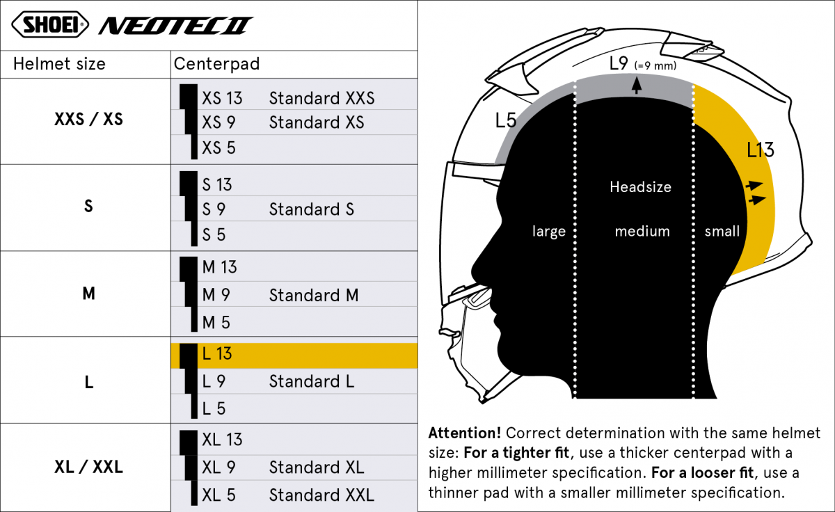 Center Pad L13 (NEO2) Type-L | Neotec 2 | Flip Up Helmets