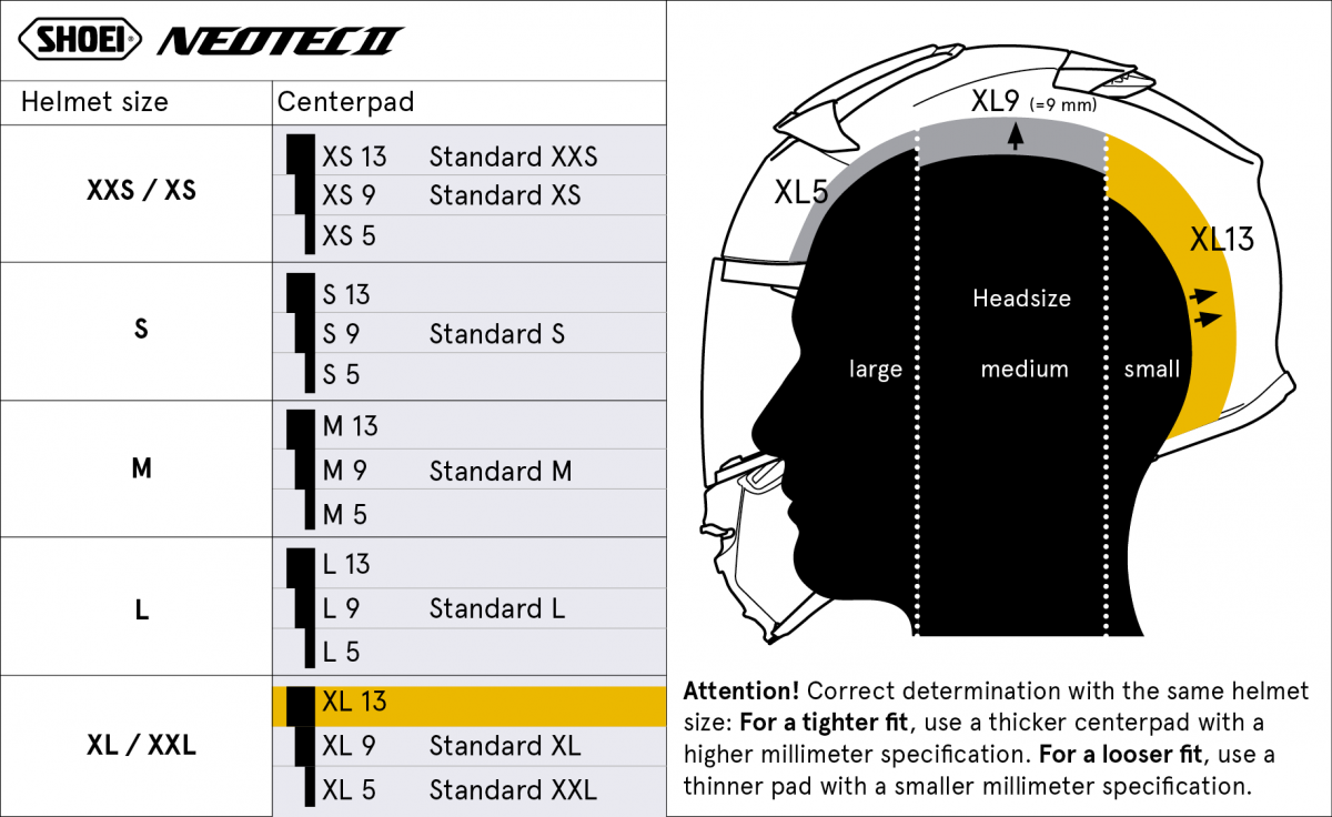 Center Pad XL13 (NEO2) Type-L | Neotec 2 | Flip Up Helmets