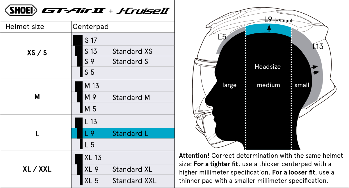 Center Pad L9 (GTA2/JCR2) Type-N | GT-Air2 | Full Face Helmets