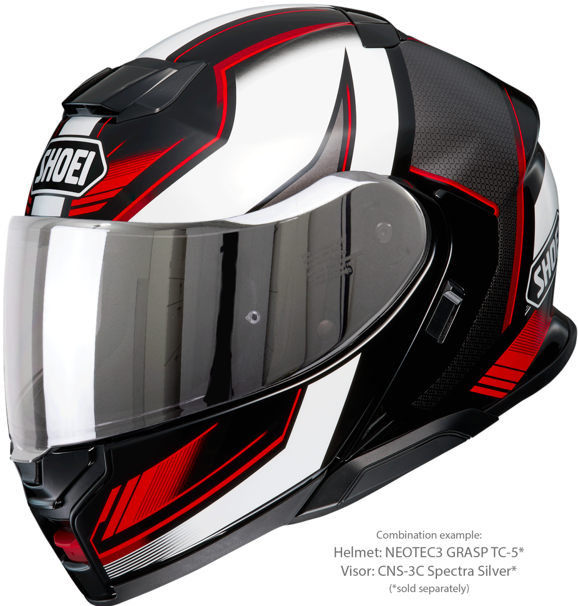Visier (CNS-3C) Silber Verspiegelt | Neotec3 | Flip Up Helmets