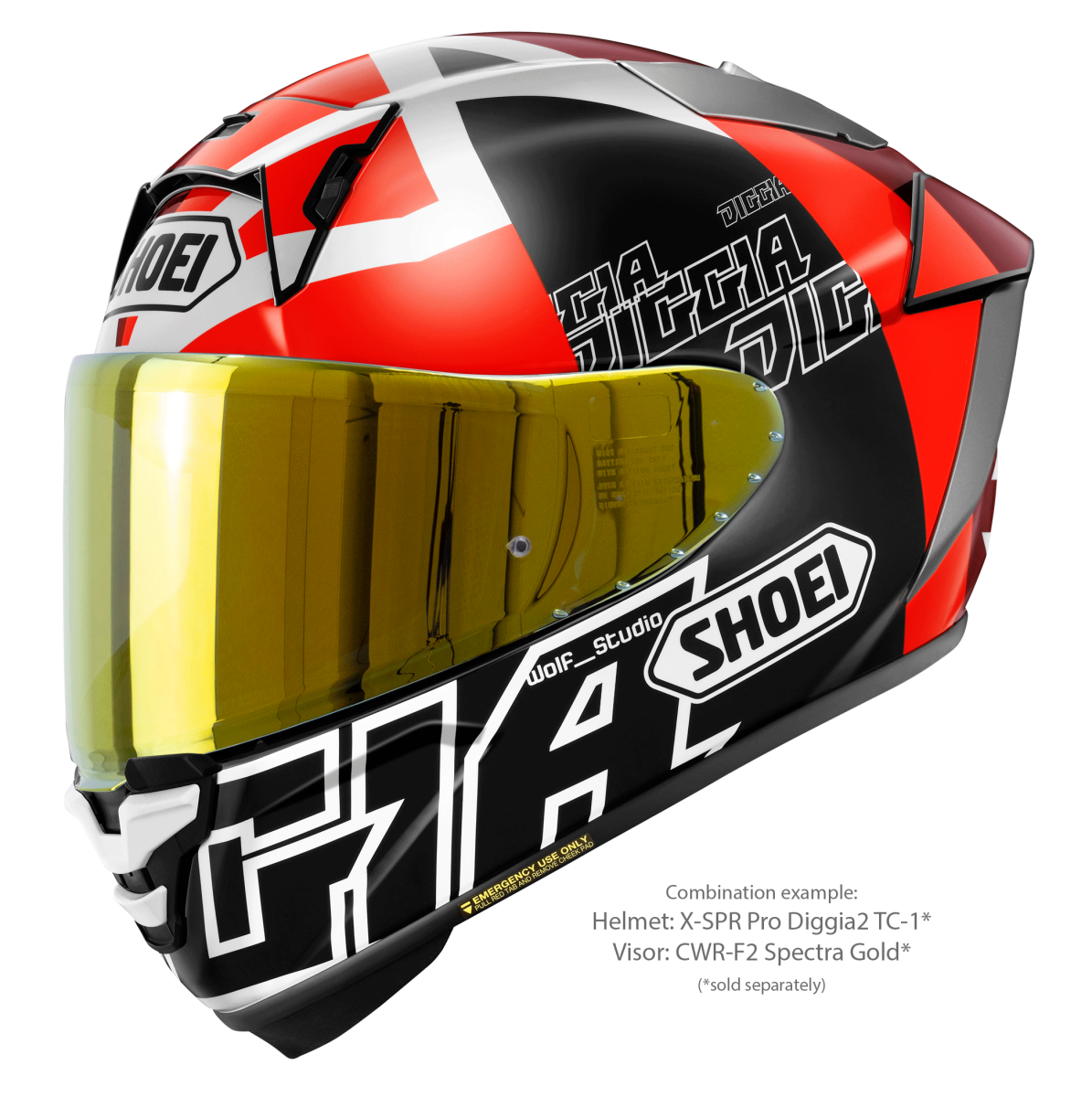 Genuine Shoei CWR-F2 PN Spectra Gold Mirror Pinlock Ready