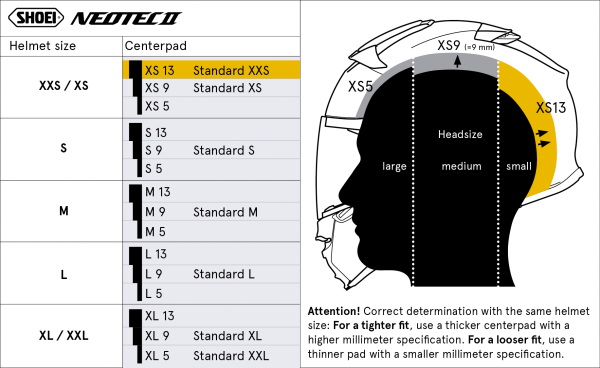 Center Pad XS13 (NEO2) Type-L | Neotec 2 | Flip Up Helmets