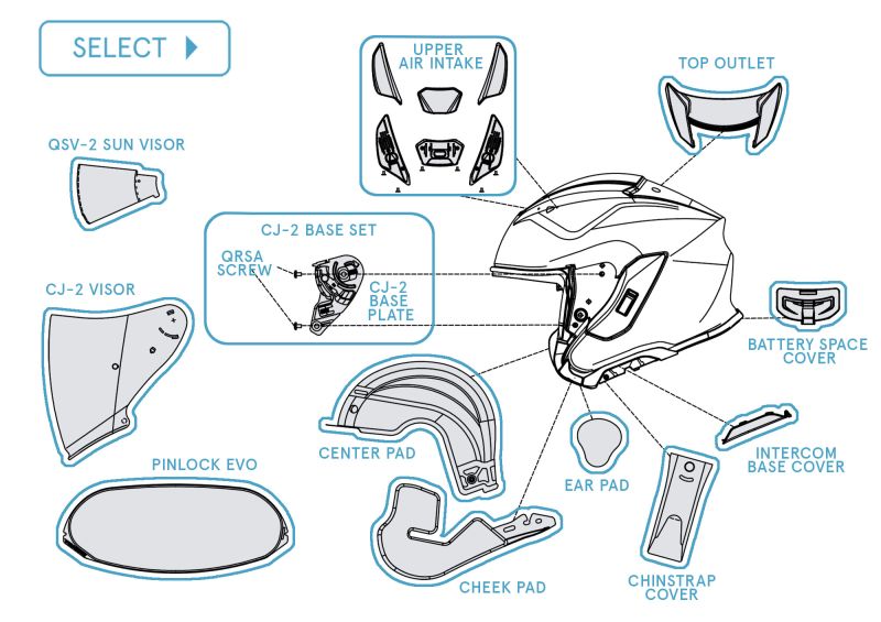 J-Cruise3 | Jet Helmets | Spareparts | SHOEI - SHOP